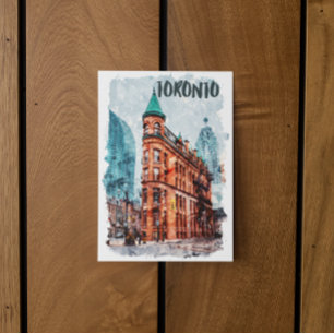 Toronto Ontario Canada Travel Watercolor Postcard
