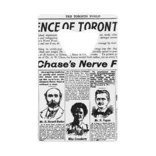 Toronto people vintage newspaper credit card bottle opener