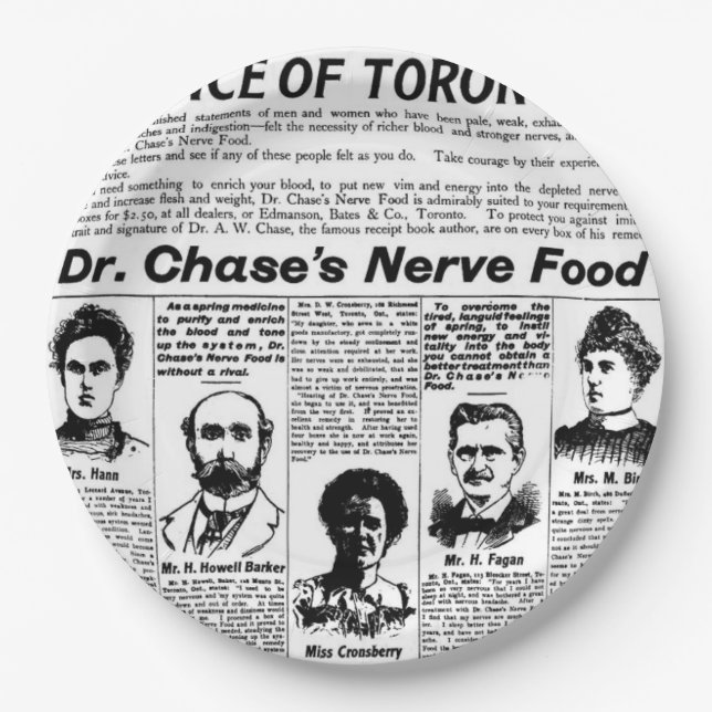 Toronto people vintage newspaper paper plate (Front)