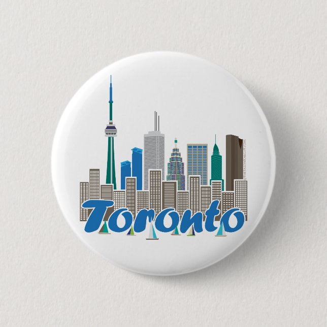 Toronto Skyline 2 Inch Round Button (Front)