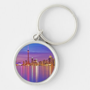 Toronto Skyline at Dusk Keychain