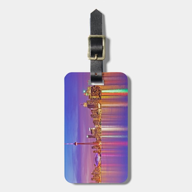 Toronto Skyline at Dusk Luggage Tag (Front Vertical)
