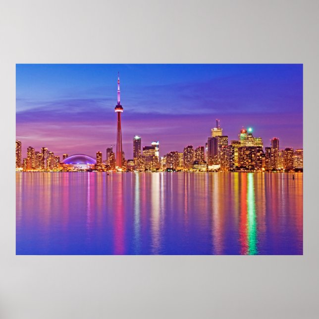 Toronto Skyline at Dusk Poster (Front)