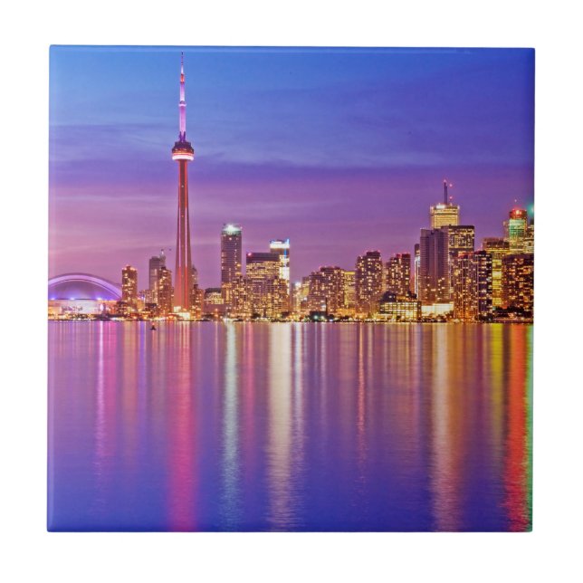 Toronto Skyline at Dusk Tile (Front)