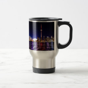 Toronto Skyline at Night Travel Mug