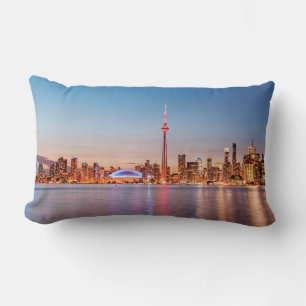 Toronto Skyline at Sunset Lumbar Pillow