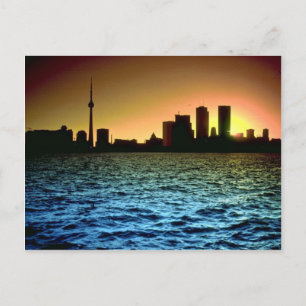 Toronto skyline at sunset, taken from Cherry Beach Postcard