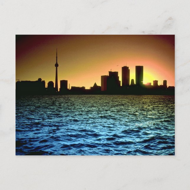 Toronto skyline at sunset, taken from Cherry Beach Postcard (Front)