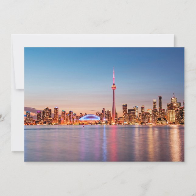 Toronto Skyline at Sunset Thank You Card (Front)