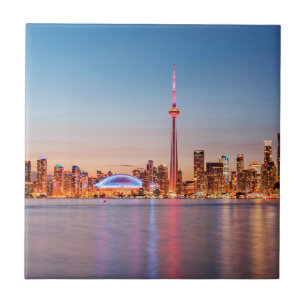 Toronto Skyline at Sunset Tile