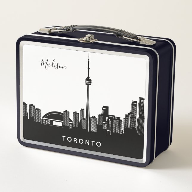 Toronto Skyline custom name / text lunch box (Front)