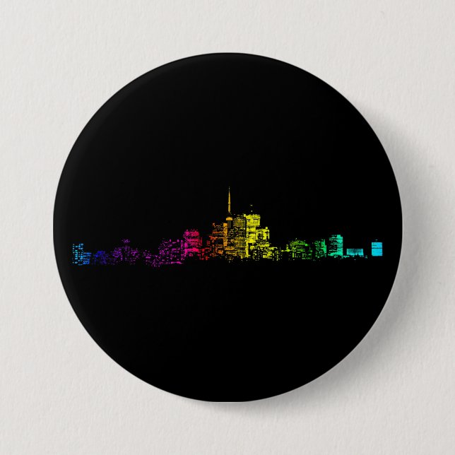 Toronto Skyline Gradient 3 Inch Round Button (Front)