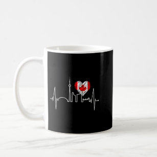 Toronto Skyline Heartbeat Canadian Flag Women Cana Coffee Mug