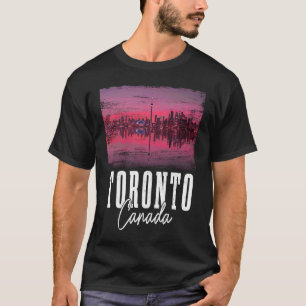 Toronto Skyline Ontario Canada Maple Leaf Canadian T-Shirt