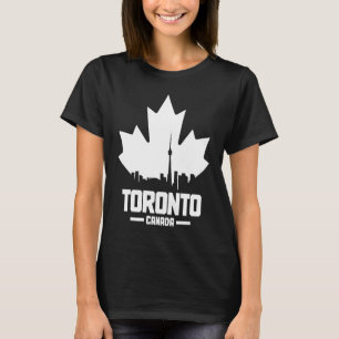 Toronto Skyline Ontario Canada Maple Leaf Canadian T-Shirt