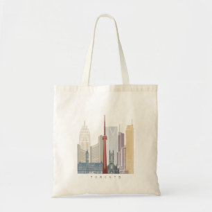 Toronto skyline poster tote bag