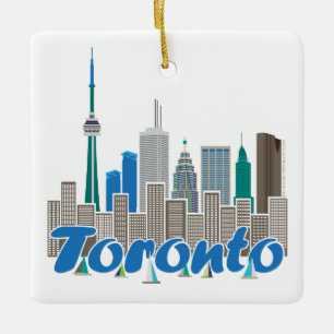 Toronto Skyline Square Ornament