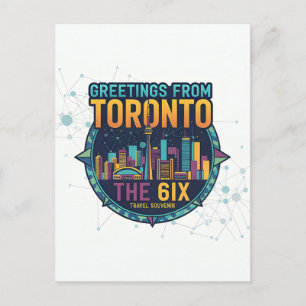 Toronto The 6ix Modern Colorful Cool Abstract  Postcard