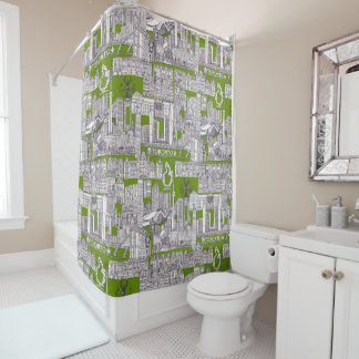 Toronto toile mulberry olive green