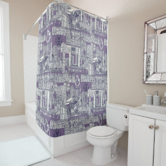 Toronto toile navy blue violet