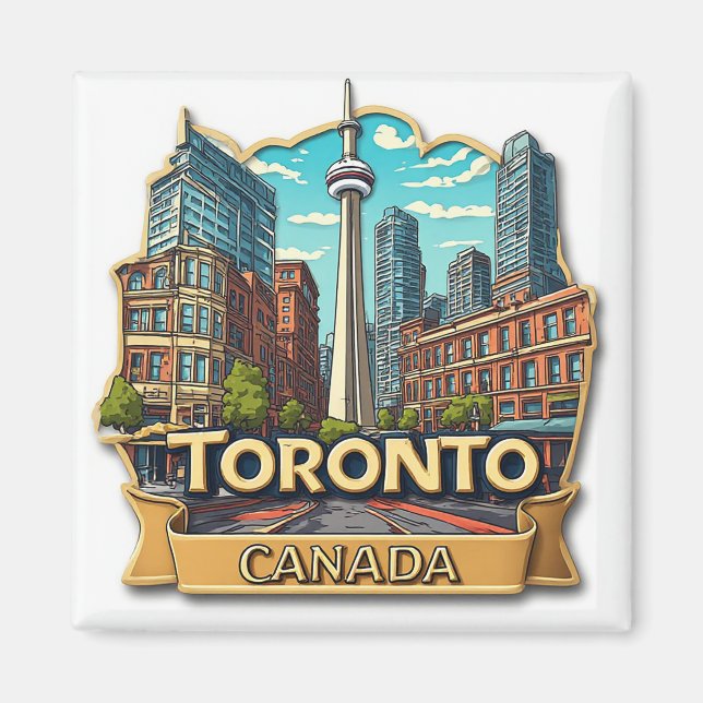 🍁 Toronto Vacation Memory Keepsake Magnet (Front)