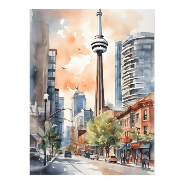 Toronto watercolor art photo print (Front)
