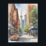 Toronto watercolor art postcard<br><div class="desc">Toronto watercolor art</div>