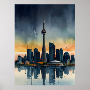 Toronto watercolor art poster