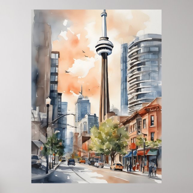 Toronto watercolor art poster (Front)