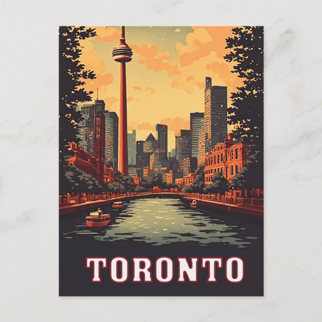 Toronto Waterfront and CN Tower Skyline Postcard (Front)