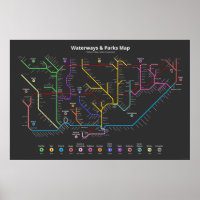 Toronto Waterways & Parks Map (36"x24")