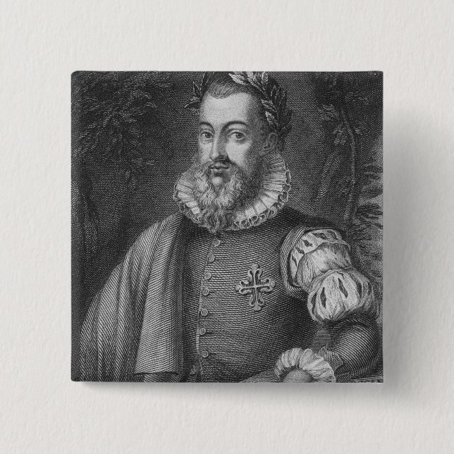 Torquato Tasso 2 Inch Square Button (Front)