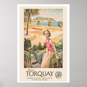 Torquay Devon England Vintage Travel Poster