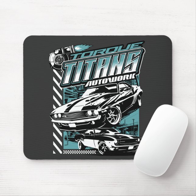 TORQUE TITANS AUTOWORKS - USA LEGEND CARS MOUSE PAD (With Mouse)