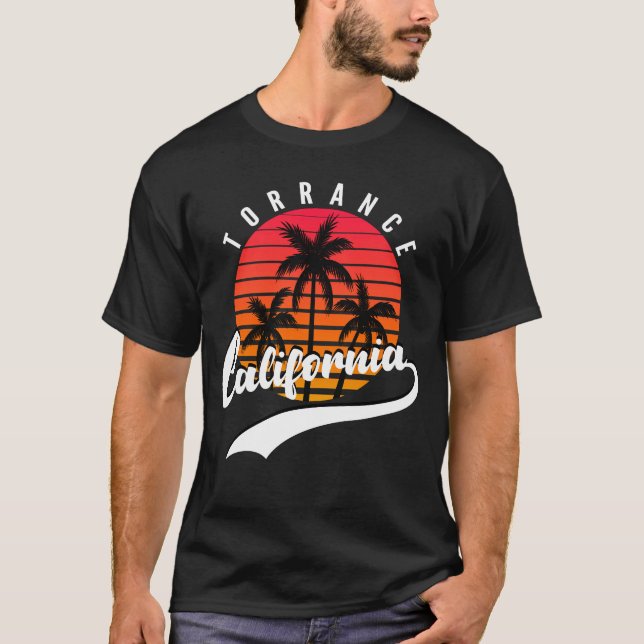 Torrance, California Retro Sunset Men's T-Shirt (Front)