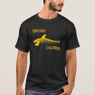 Torrance California Shark Skeleton Amber Print T-Shirt