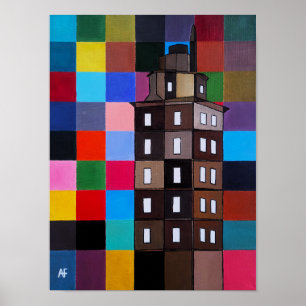 Torre de Hércules Abstract Painting by Alfred Fox Poster
