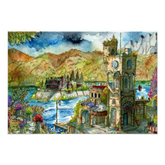 Torre del Lago Acuarela Photo Print