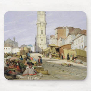 Torre dos Clerigos, Oporto, Portugal, 1837 (oil on Mouse Pad