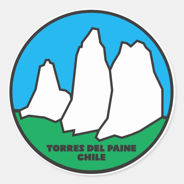 Torres del Paine Classic Round Sticker (Front)