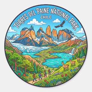 Torres del Paine National Park Chile Classic Round Sticker