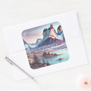 Torres del Paine Park, Chile & Quote Square Sticker