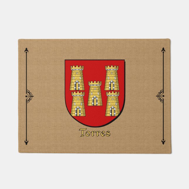 Torres Historical Shield on Cobblestone Doormat (Front)