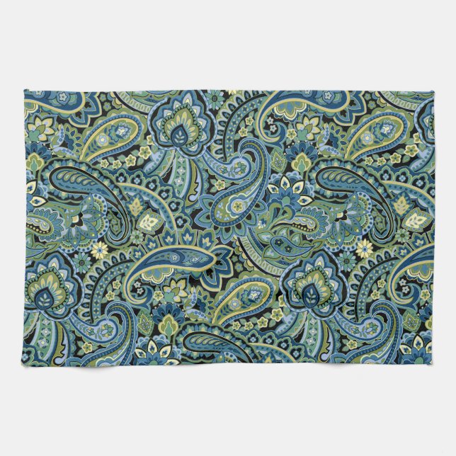 Torrés Paisley Vert Salle de Bain Serviettes (Horizontal)