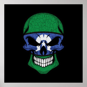 Torres Strait Islands Smiling Skull Flag  Poster