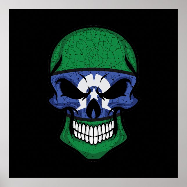 Torres Strait Islands Smiling Skull Flag  Poster (Front)