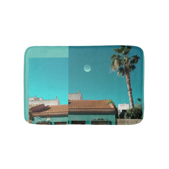 Torrevieja in Orange and Turqoise Bath Mat (Front)