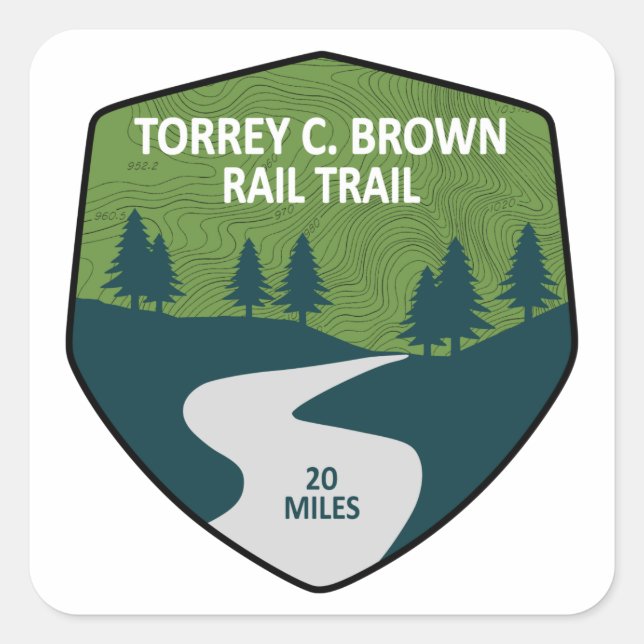 Torrey C. Brown Rail Trail Square Sticker (Front)