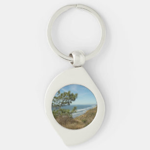 Torrey Pine and California Coastline Landscape Keychain