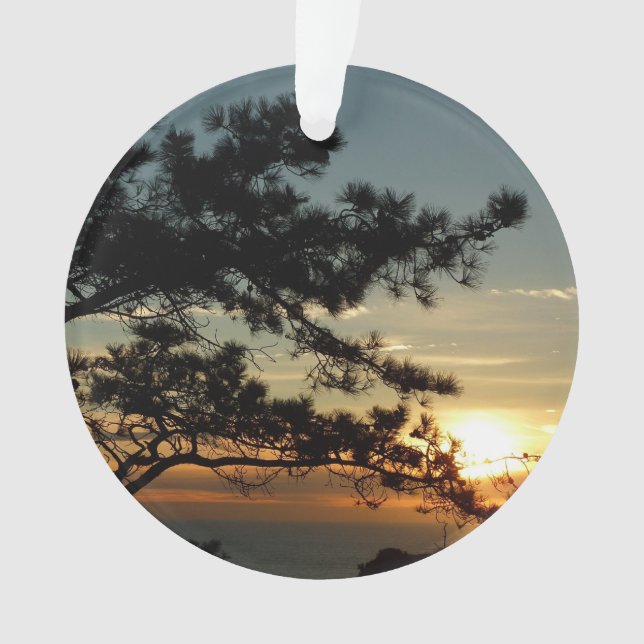 Torrey Pine Sunset I California Landscape Ornament (Front)